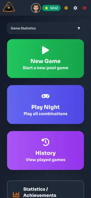 RackStar startscherm op de telefoon